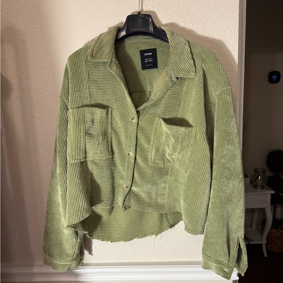 Green Corduroy cotton:on s 8 Button-Front Jacket - Picture 9 of 11